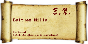 Balthes Nilla névjegykártya